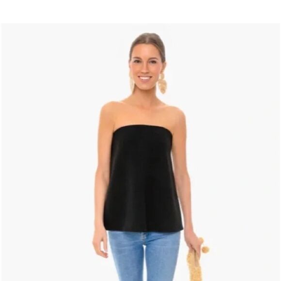Tuckernuck | Strapless Black Crepe Marin Top | L NWT - Picture 3 of 9